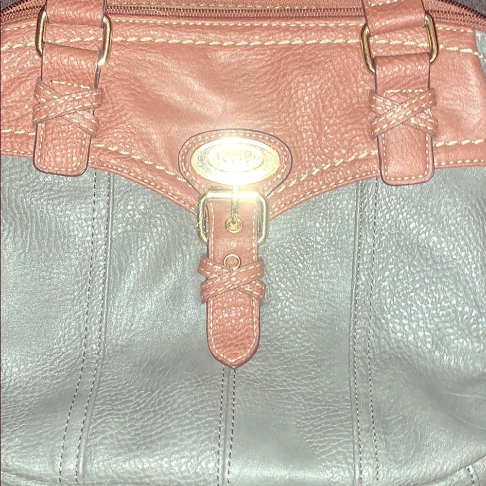 b.o.c. Green and brown leather shoulder bag